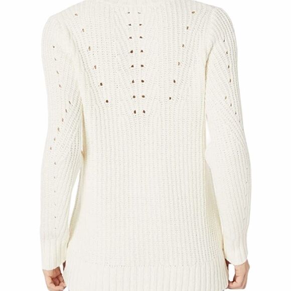 Kensie Pointelle‎ Turtleneck Pullover Sweater in Vanilla Size small - Picture 5 of 6